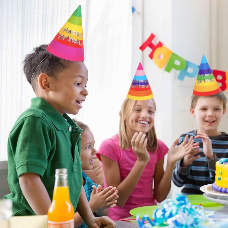 Rocutus Rainbow Birthday Party Hats  30 Pieces (RT-JNBGVFTGY) - Image 5